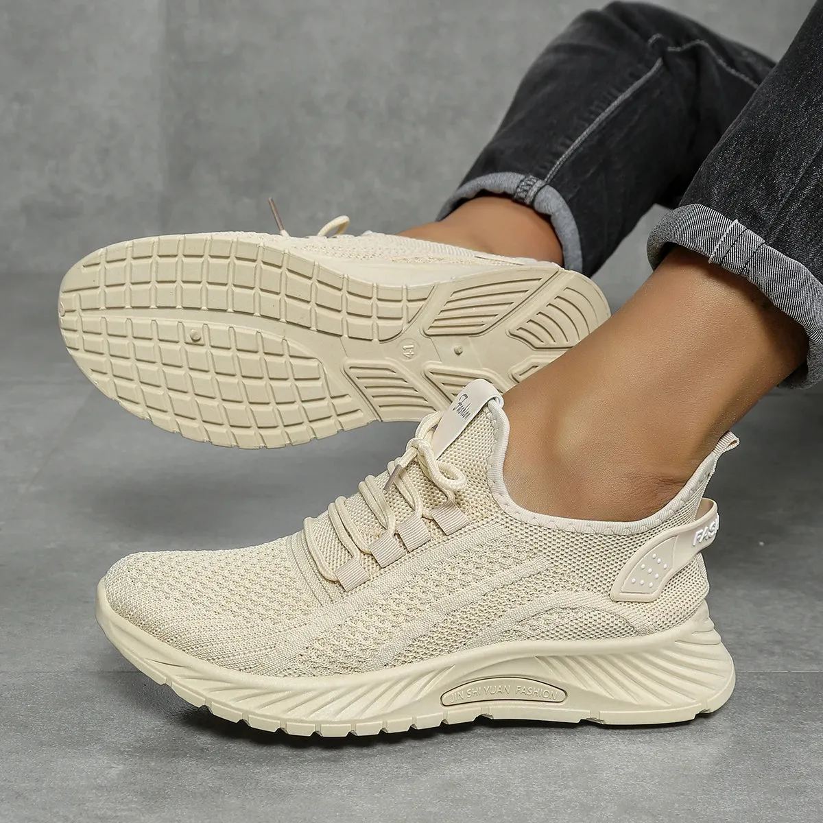 2025 new fashion leisure sports single shoes wholesale cross-border factory trend fly weaving women shoes casual sneaker Stylish Wear