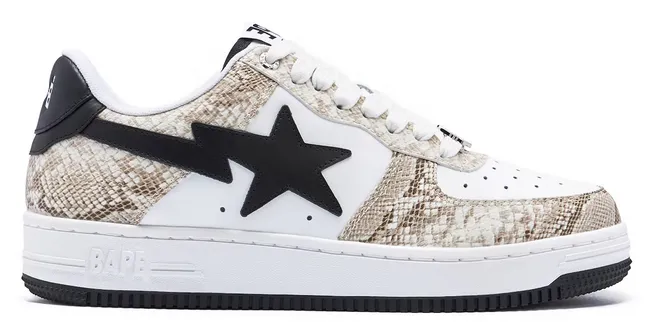 A Bathing Ape Bape Sta Snake Skin Beige Athletic Design Gradient Compression