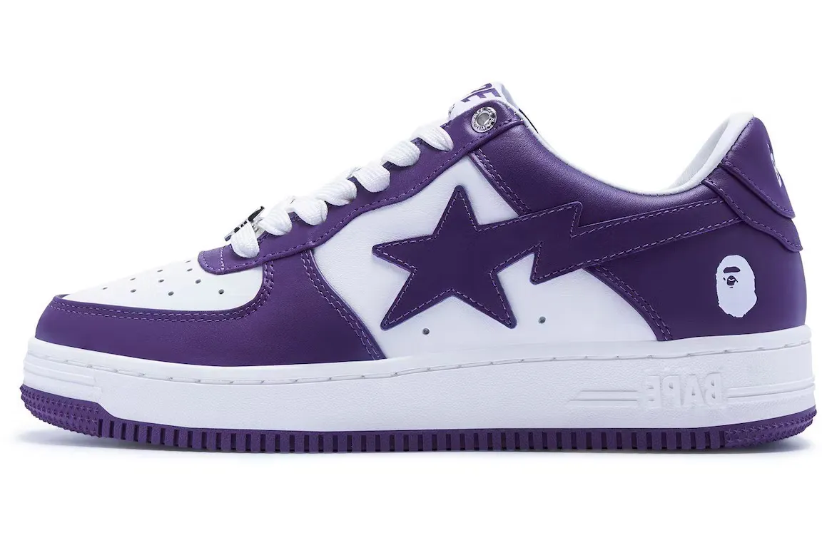A Bathing Ape Bape Sta White Purple (2022) Reinforced Achilles Notch