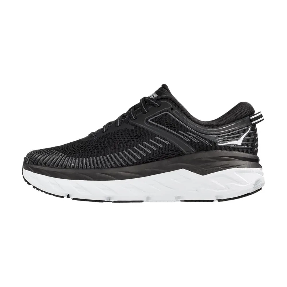 HOKA ONE ONE BONDI7-BLACK/WHITE Carefree Day Comfortable Feel