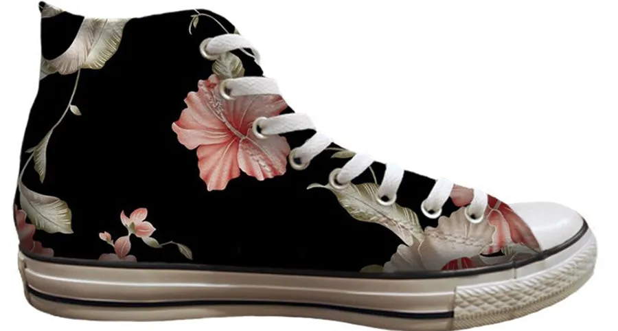 Baggins Original Hi Top Floral Print Sand Beige