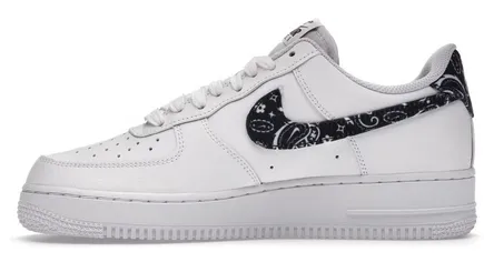 Nike Air Force 1 Low '07 Essential White Black Paisley (W) Odor Control Treatment Comfortable Midfoot