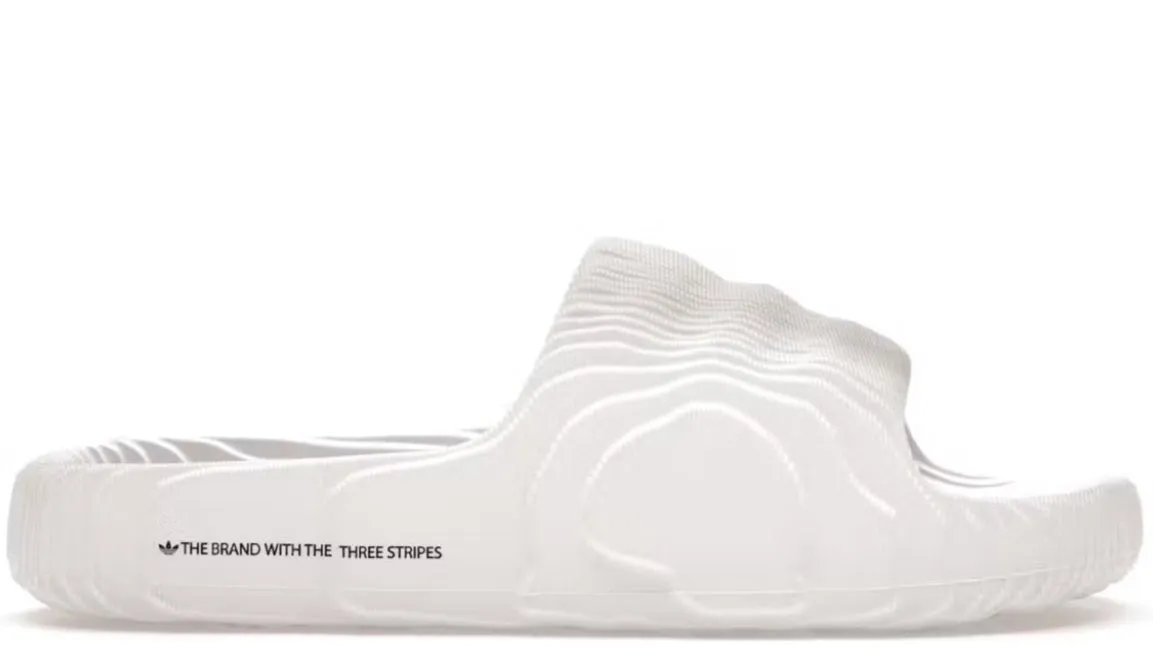 adidas Adilette 22 Slides Crystal White Impact Diffusing Insoles Impact Ready