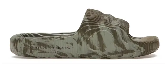 adidas Adilette 22 Slides Olive Strata Silver Green Comfort Slip Rollbar Torsion Control