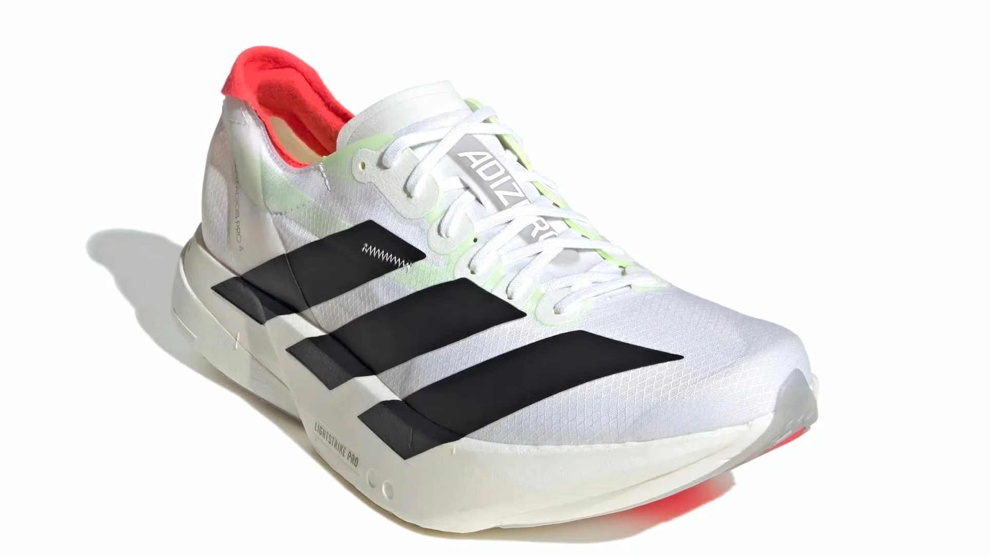 Anatomical Shape Design Comfort Advantage adidas Adizero Adios Pro 4 White Black