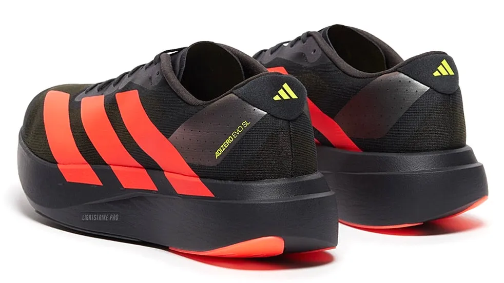 adidas Adizero Evo SL Carbon Lucid Red Adjustable Fit Technology Ergonomic Lasting
