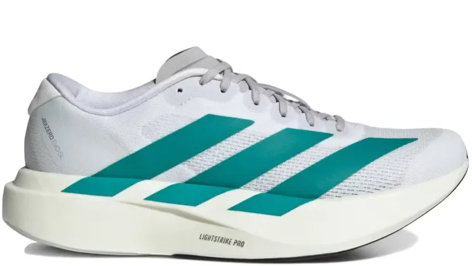 Vegan Leather Construction adidas Adizero Evo SL White Pure Teal (Women's)