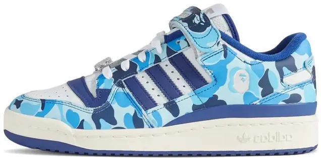 Neutral Pace adidas Forum 84 Low Bape 30th Anniversary Blue Camo