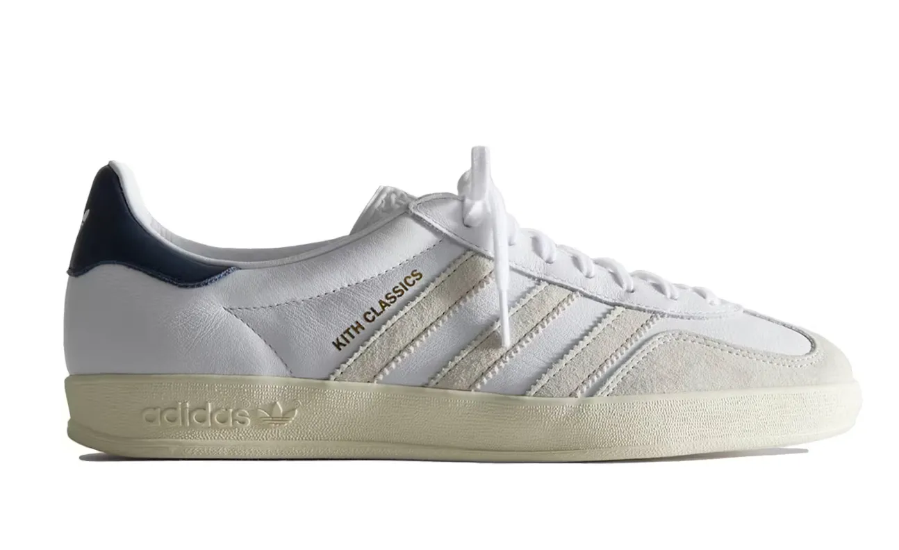 Comfort arch Balanced Frame adidas Gazelle Indoor Kith Classics White Navy