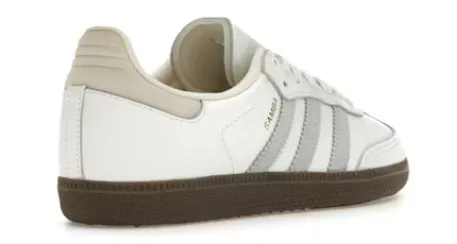 adidas Samba OG Core White Grey Hydrophobic Upper Treatment Moisture Wicking Interior