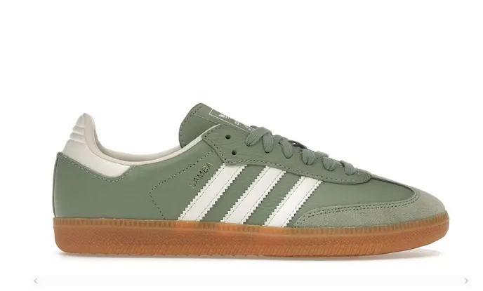 Heel Support Gym-Ready ADIDAS SAMBA OG SILVER GREEN (WOMEN'S)