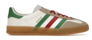 Blown Rubber Traction Casual Footwear adidas x Gucci Gazelle White Green Red (Women's)