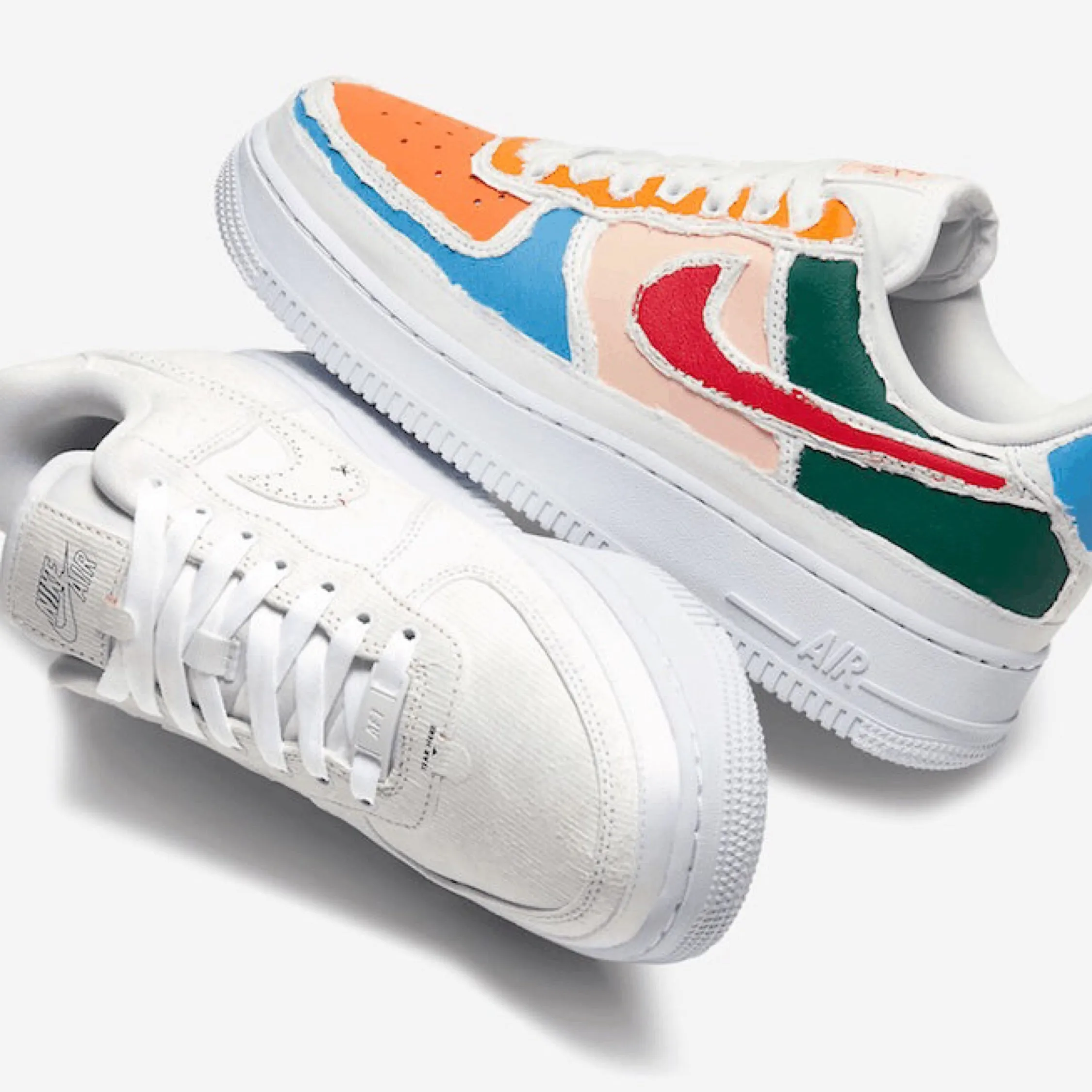 Nike Air Force 1 LX Tear Away White (w) Ergonomic Build Sock Like Collar
