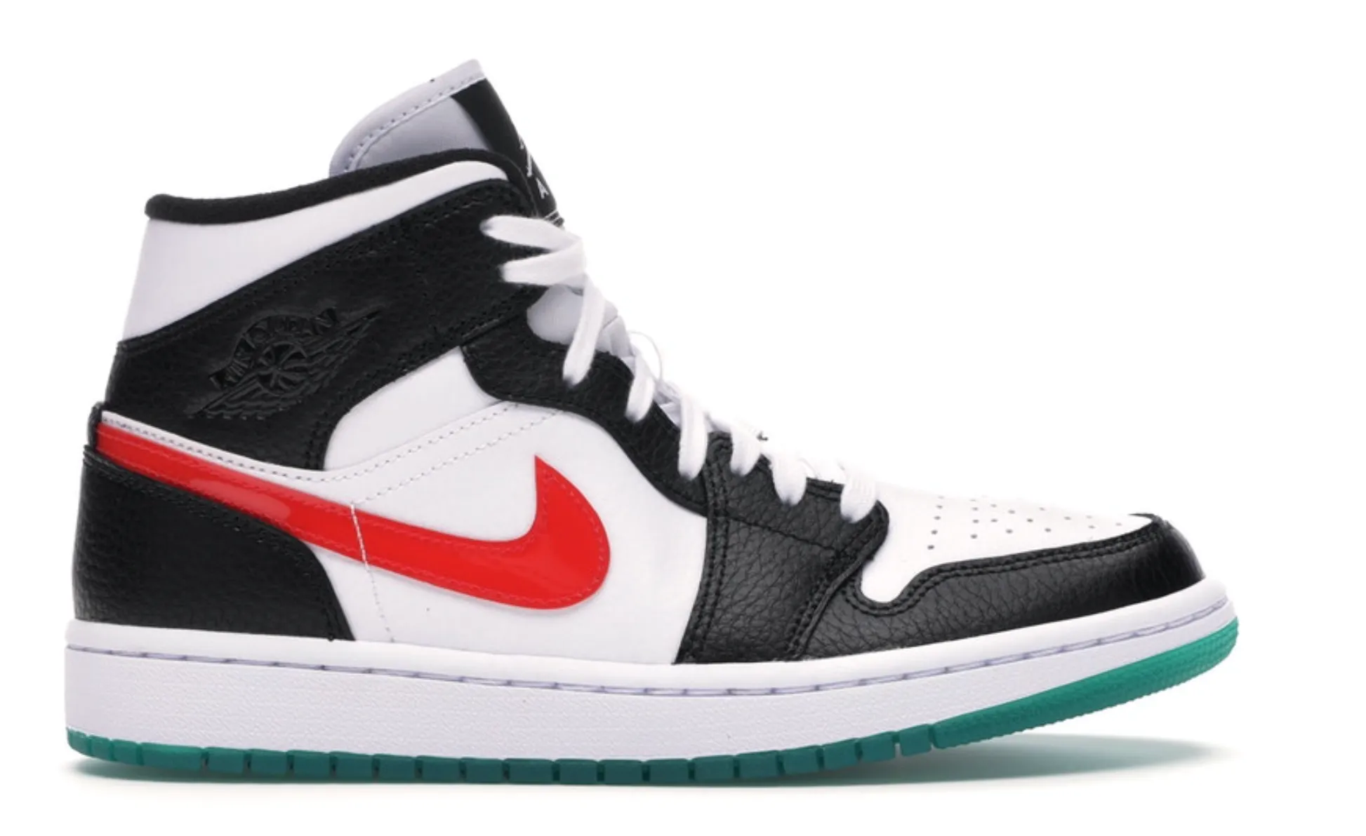 Air Jordan 1 Mid Black Red Yellow (W) Breathable Grip