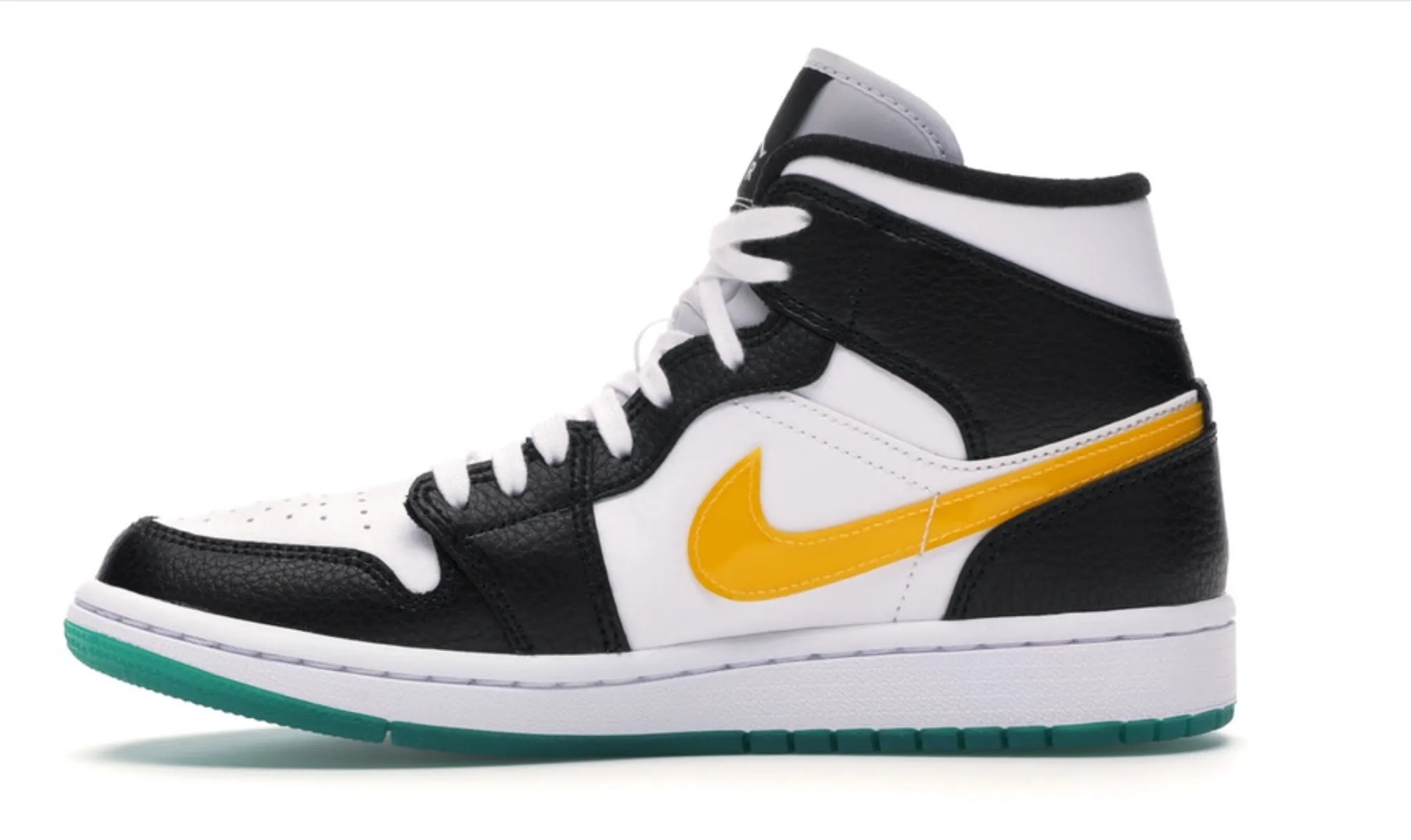 Rolling Motion Design Textured Surface Air Jordan 1 Mid Black Red Yellow (W)