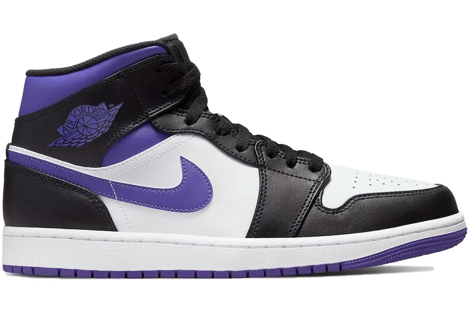 Support Sole Air Jordan 1 Mid White Black Purple