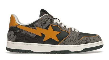 Clean Shape Moisture wicking A Bathing Ape Bape SK8 Sta Grey Mustard Yellow