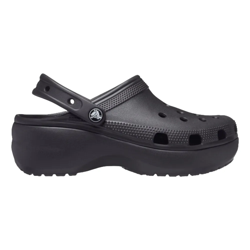 Practical Fit CROCS WOMEN'S CLASSIC PLATFORM CLOG-BLACK