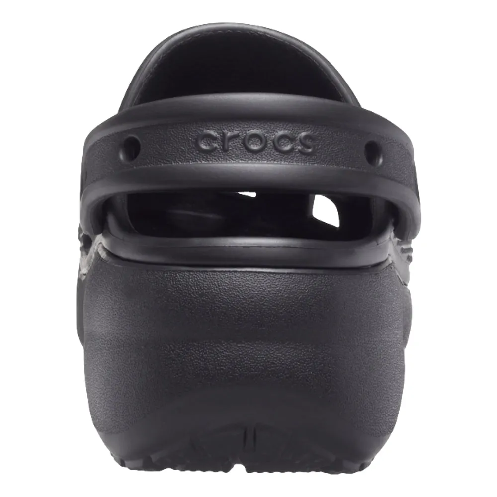 CROCS WOMEN'S CLASSIC PLATFORM CLOG-BLACK Canvas Buckle Strap