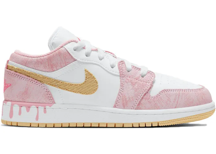 Smooth Wear Outsole Grip Jordan 1 Low Paint Drip (GS)