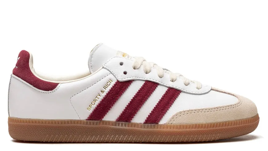 adidas Samba Sporty & Rich White Collegiate Burgundy Ergonomic Contour