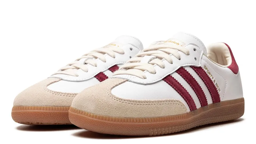 adidas Samba Sporty & Rich White Collegiate Burgundy Ethical Manufacturing