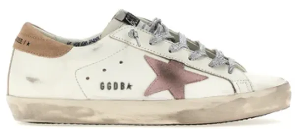Golden Goose Super-Star Pink Optic White Antique Foot Tech