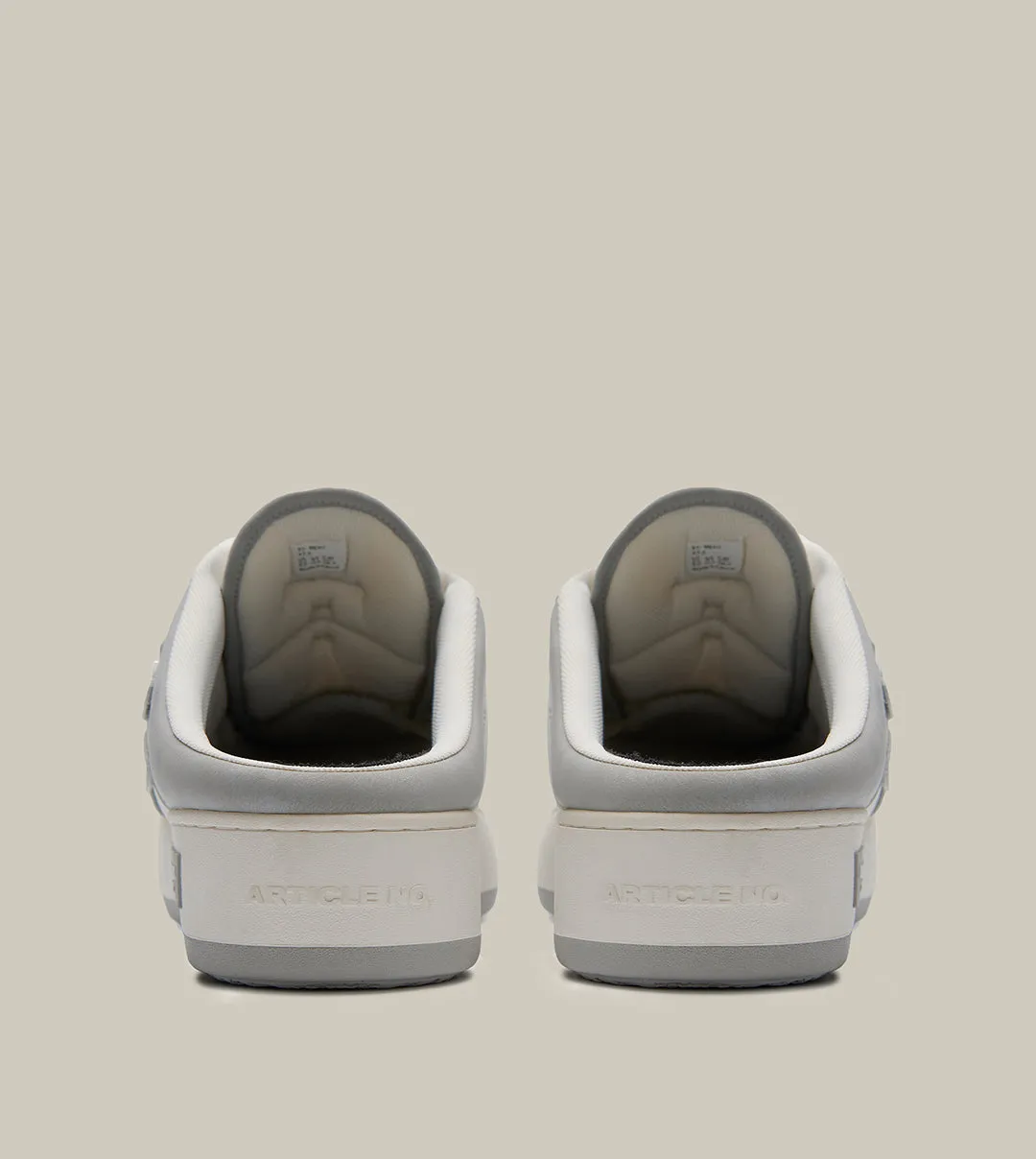 Shady Step ARTICLE NO. DISTORTED FLORAL BURGER MULE-WHITE/GREY