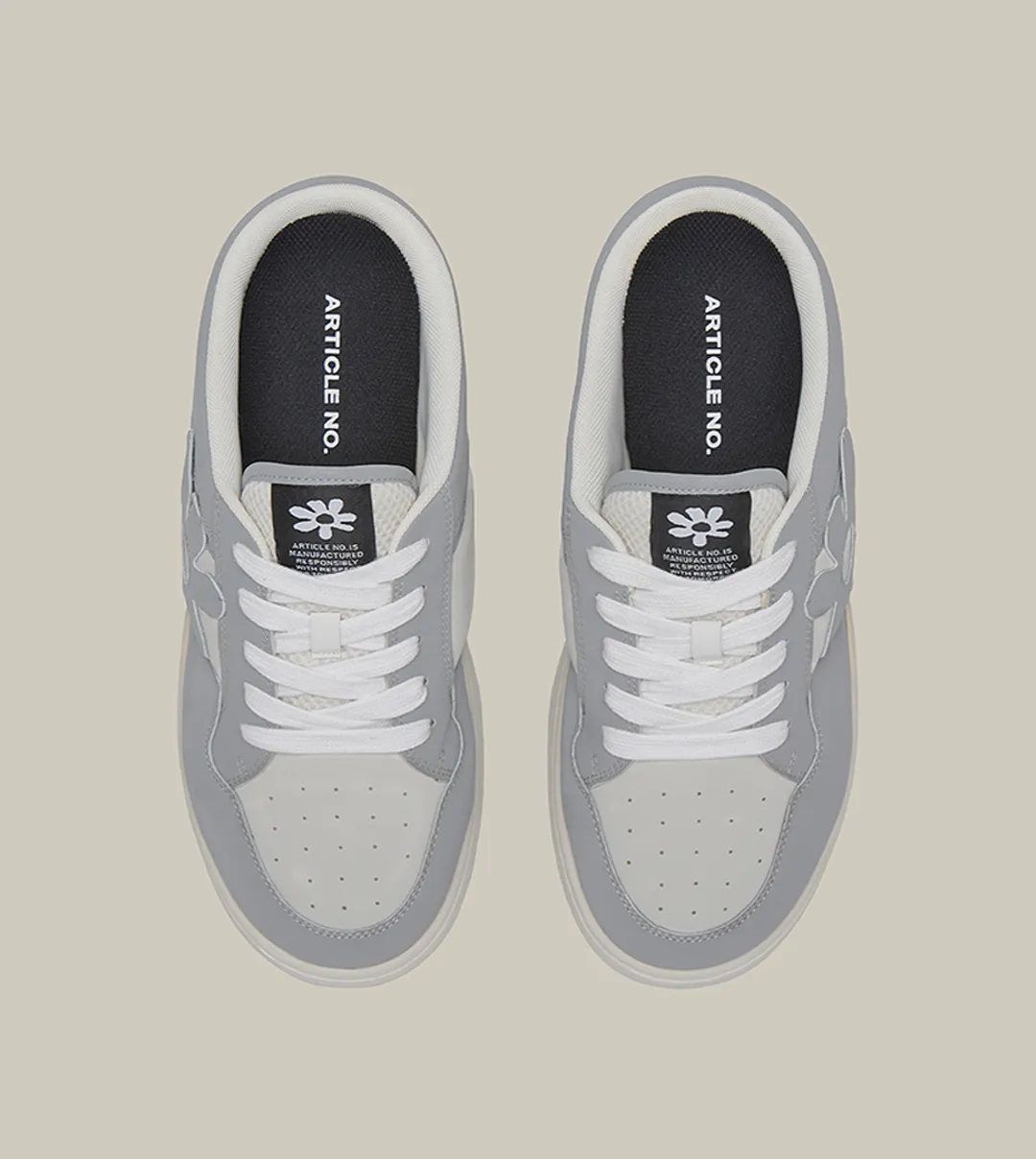 Night Out Peace Step ARTICLE NO. DISTORTED FLORAL BURGER MULE-WHITE/GREY
