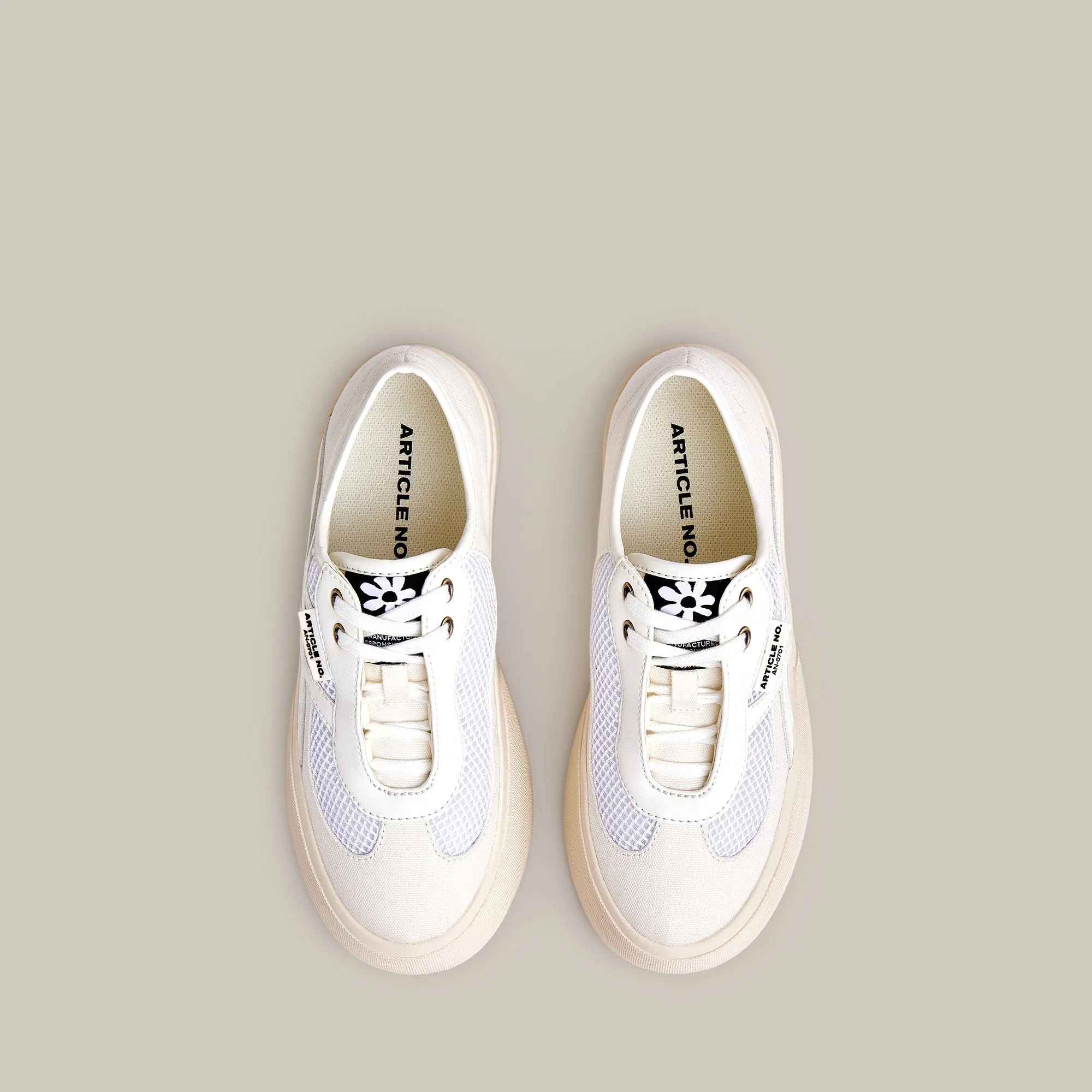 ARTICLE NO. DOWNTOWN LOGO LOW-TOP SNEAKERS-WHITE Grass Jog
