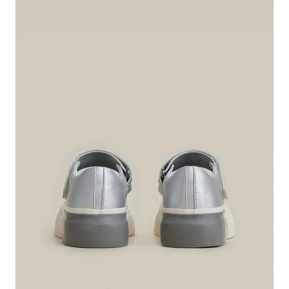 ARTICLE NO. DOWNTOWN MARYJANE LO-CUT-SILVER CREAM Adjustable   fit Footwear Style
