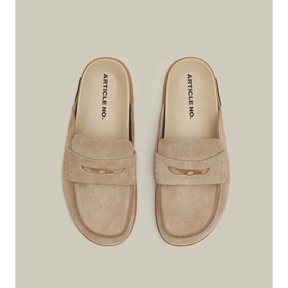 ARTICLE NO. VAGABOND LEATHER KHAKI DRIFT CLOGS-BEIGE Blossom Step Chunky Sole