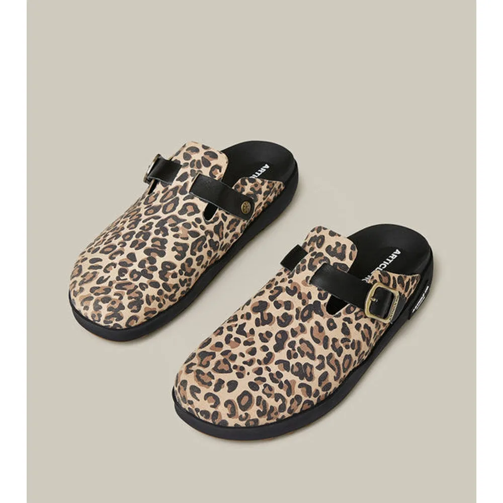 lace up closure Comfortable Fit Shoes ARTICLE NO. VAGABOND LEATHER LEOPARD DRIFT CLOGS-BLACK LEOPARD