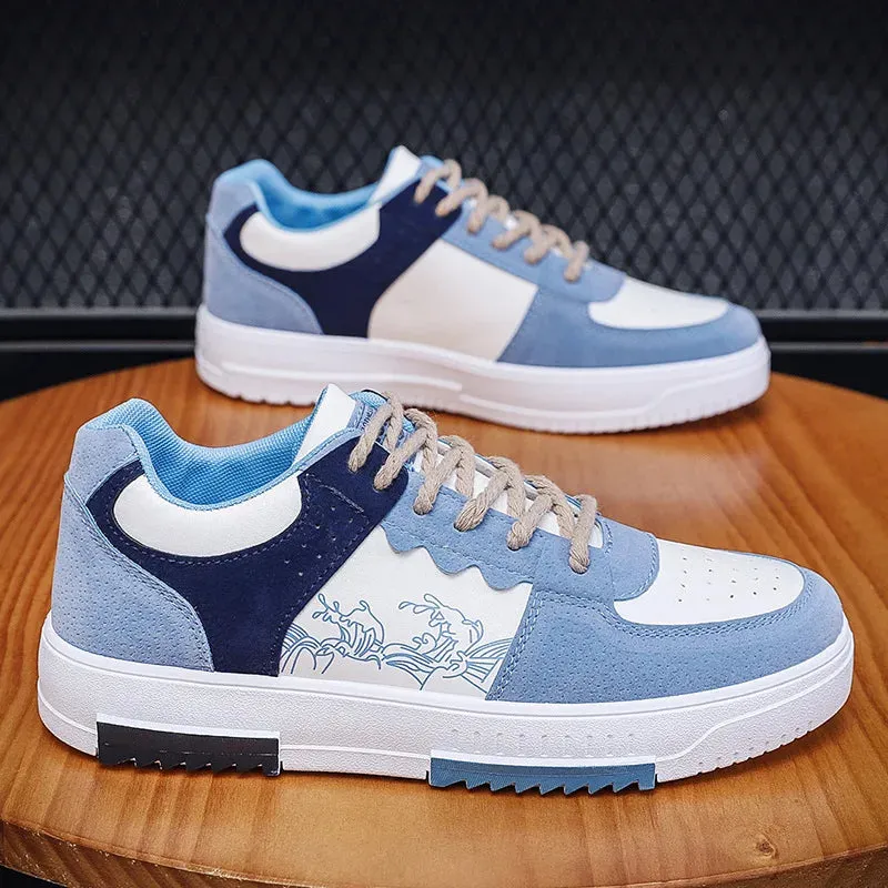 Auto - Ventilation 2023Men's Sneakers Flat Student Shoes Breathable Fashion Lace-Up Sneakers Men's Comfort Sports Jogging Shoes Zapatillas Hombre