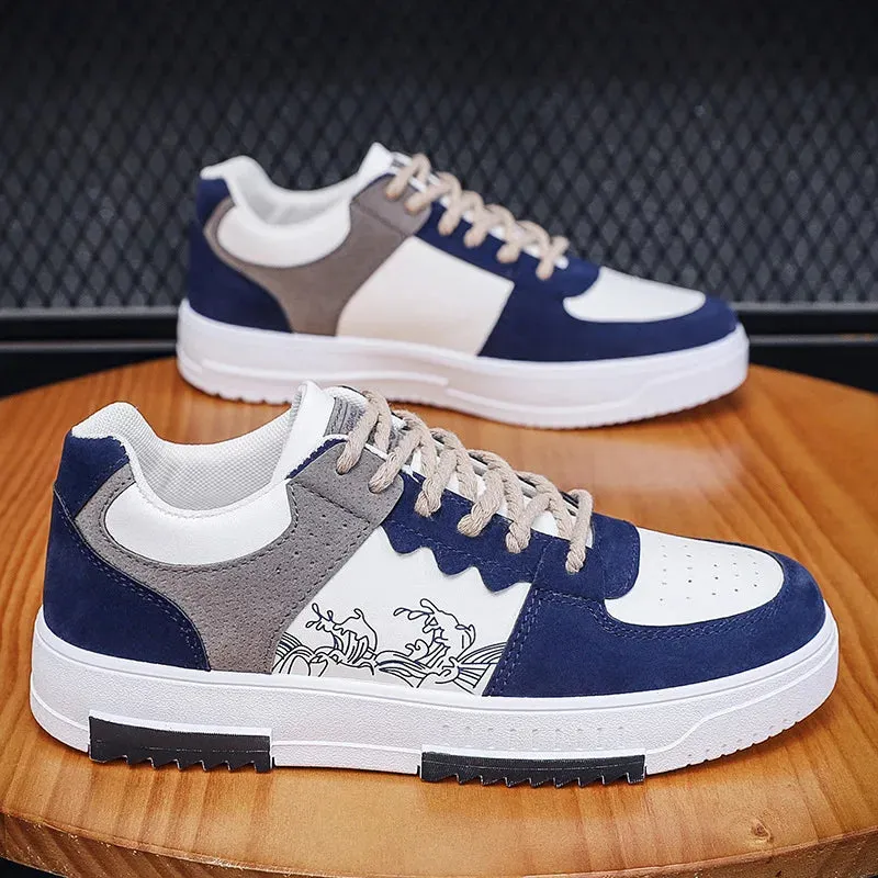 Auto - Ventilation 2023Men's Sneakers Flat Student Shoes Breathable Fashion Lace-Up Sneakers Men's Comfort Sports Jogging Shoes Zapatillas Hombre