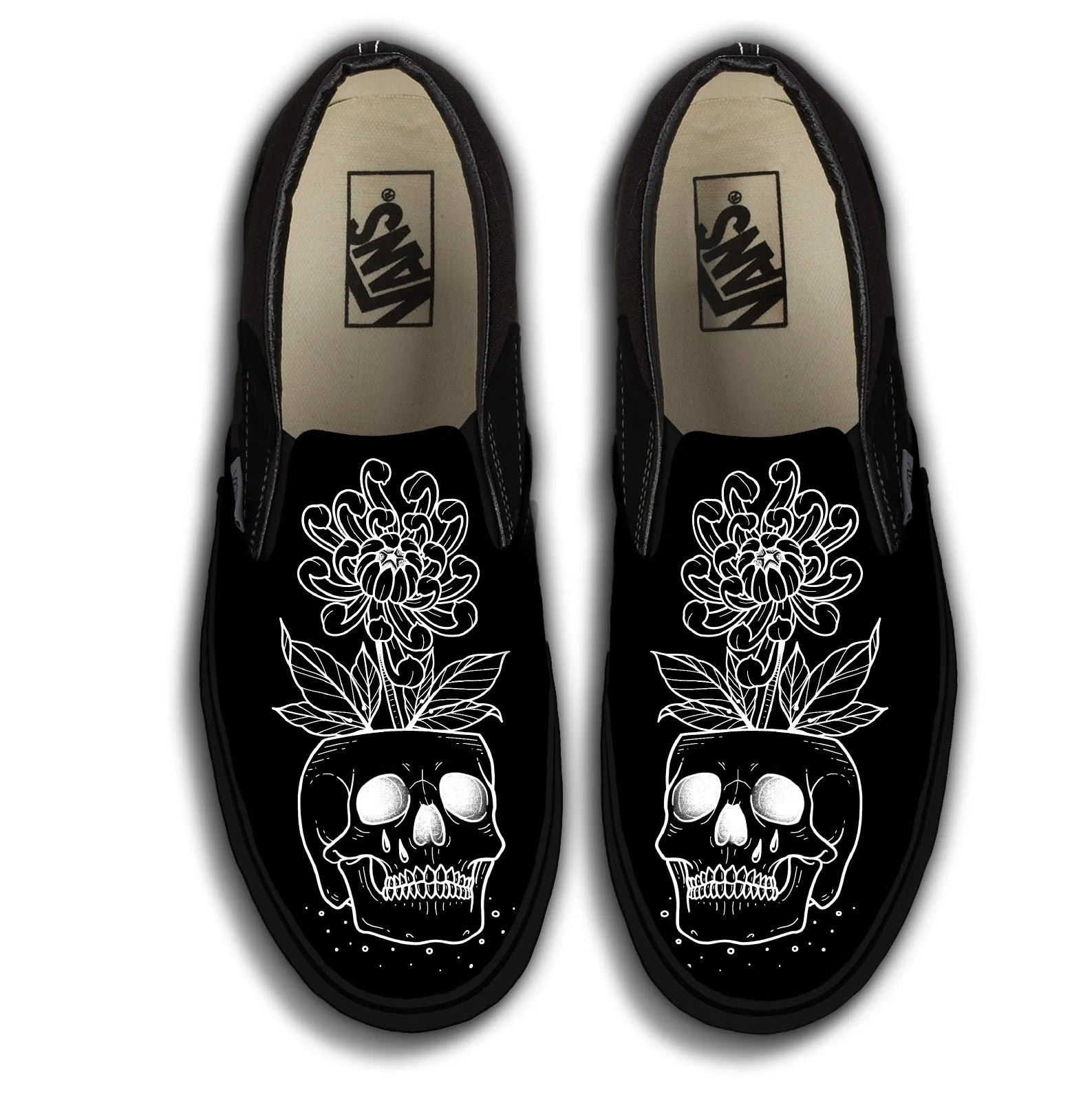 Slip In Walk Fit Simple Look Baggins Original Classic Slip-On Tattoo Zoo Nicole Nowicki Skull