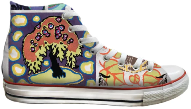 Padded Touch Urban Sleek Baggins Original Hi Top Abstract Floral Purple