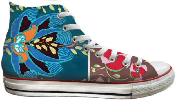 Fast Fit Premium Fit Baggins Original Hi Top Abstract Floral Teal