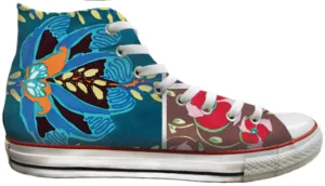 Fast Fit Premium Fit Baggins Original Hi Top Abstract Floral Teal