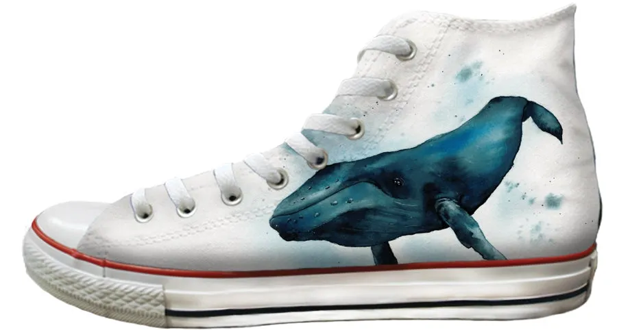 Baggins Original Hi Top Gabby Guglielmi Watercolour Whales Fitness Ready Mid Top Design
