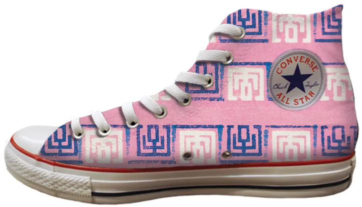 Bold Look Comfortable Padding Baggins Original Hi Top Pink Stamp