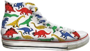 Baggins Original Hi Top Primary Colour Dinosaurs Tread Pattern