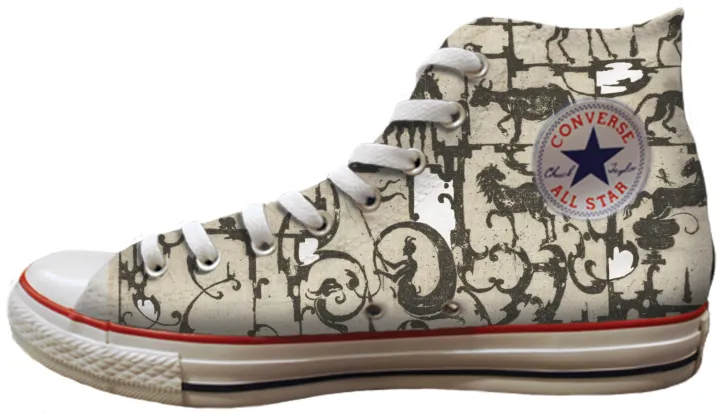 Tight Fit Baggins Original Hi Tops Ornamental Blackwork