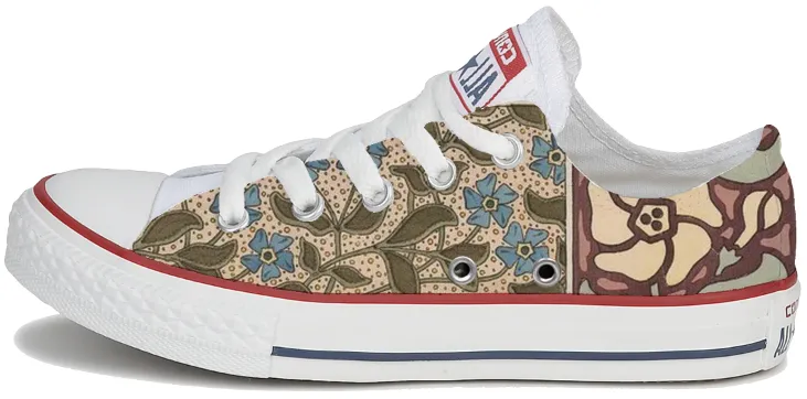Elastic Lacing Baggins Original Low Tops Art Nouveau Mixed Collage