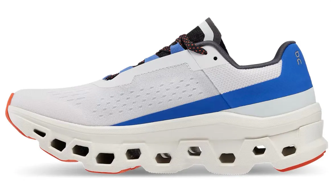 On Running Cloudmonster Frost Cobalt Glam silhouette Durable Stitching
