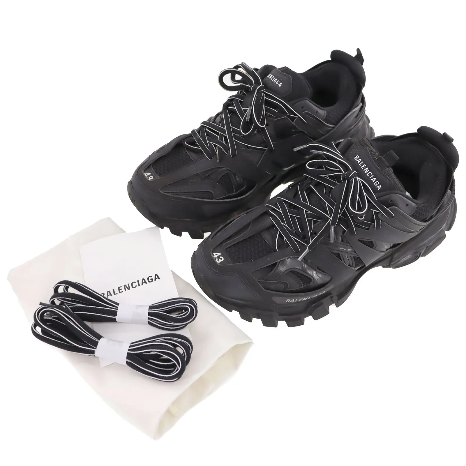Virtual Step BALENCIAGA New Shoes Lace Up Sneakers Triple S Black Clear US10 #R771