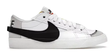 Nike Blazer Low 77 Jumbo White Black Sail Stretchy Material Abrasion Resistant Toe