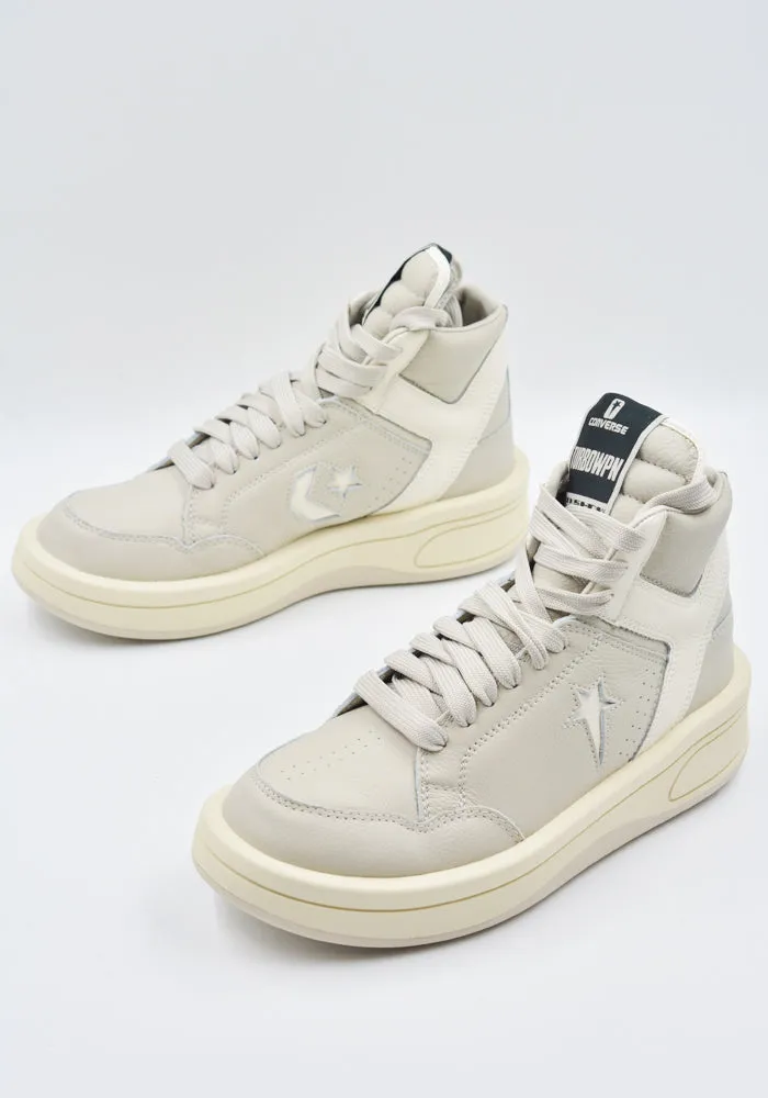RICK OWENS DRKSHDW X CONVERSED DC02DX960 A10R0 TURBOWPN MID-TOP SNEAKERS OYSTER water proof Stretchable
