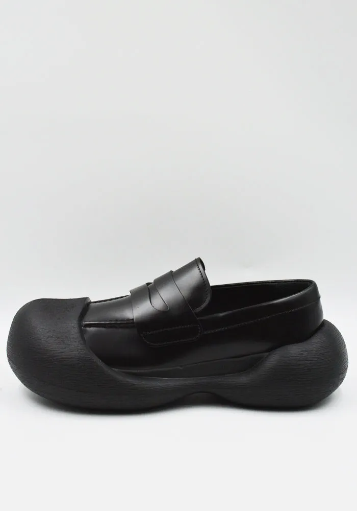 CAMPERLAB A500025-001 CARAMBA LEATHER  MOCASINES BLACK (New Arrivals FW25) Hollowed Out Panels