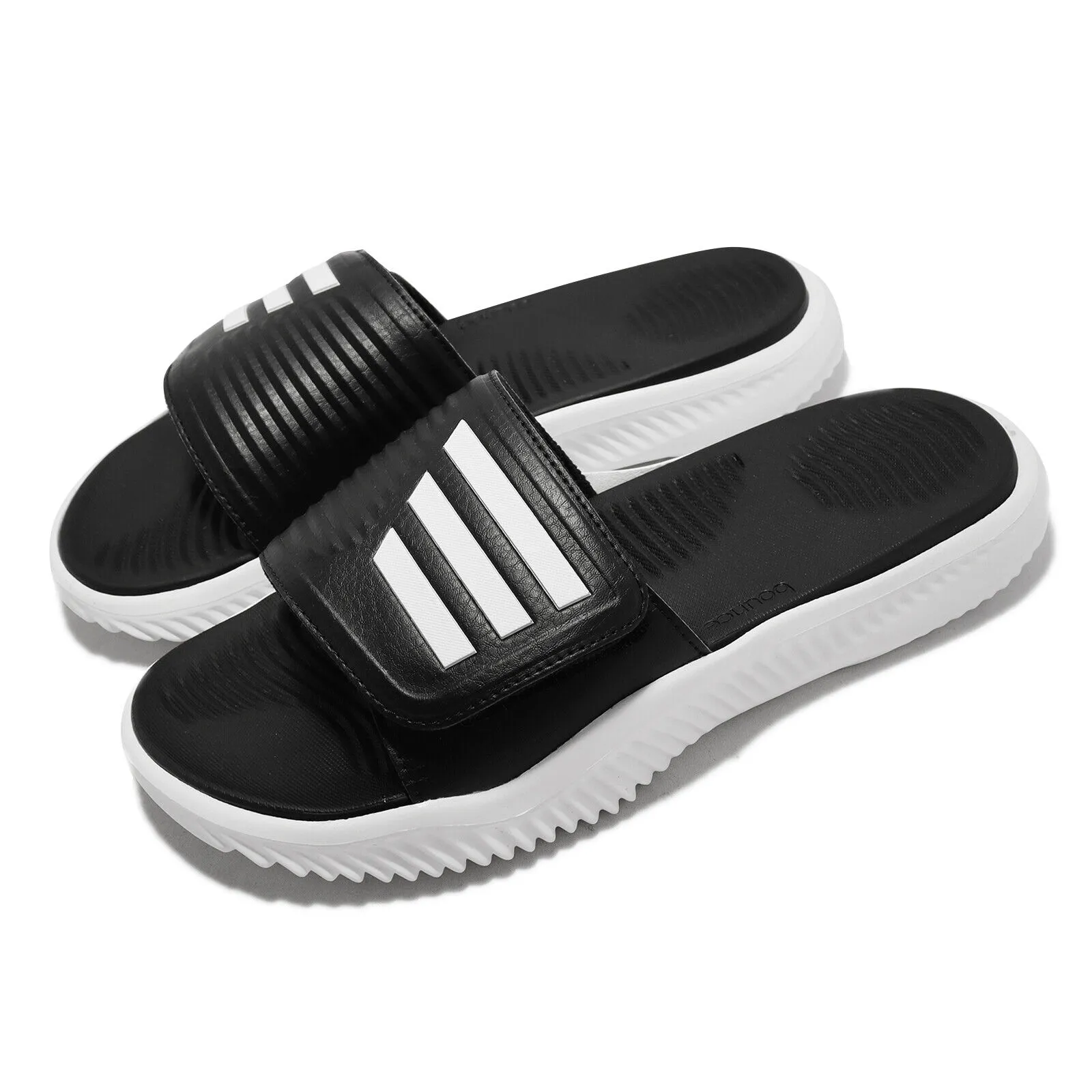 Fast Lane adidas Alpha BOUNCE Slide Black White Men Sports Sandals Slippers